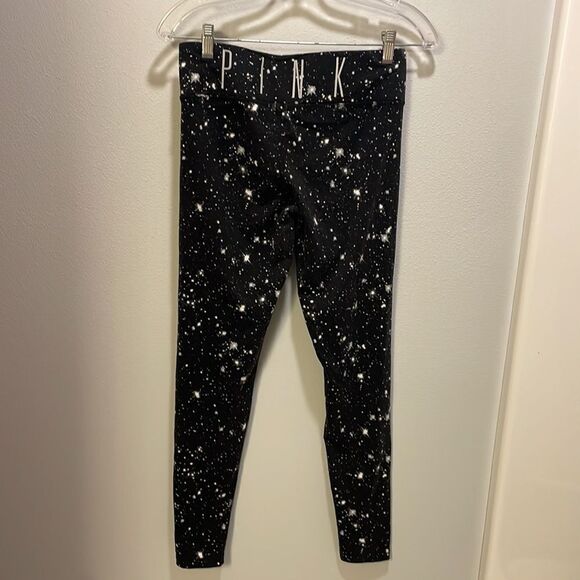 PINK yoga woman black and white splattered leggings - Picture 4 of 8